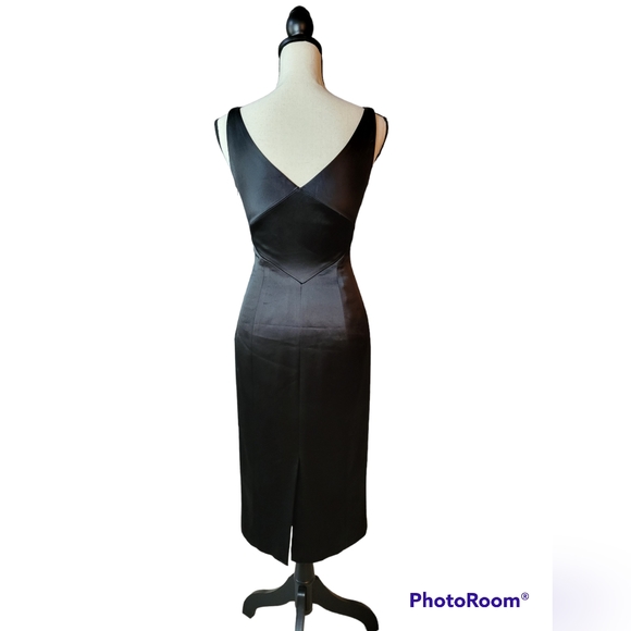 TAHARI Cowl Neck Black Dress, Size 4 - Picture 5 of 7